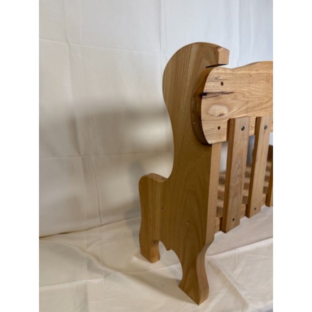 Primitive Wood Heart Bench Child Chair Plant Stand Farmhouse Rustic Cottage - Picture 4 of 8